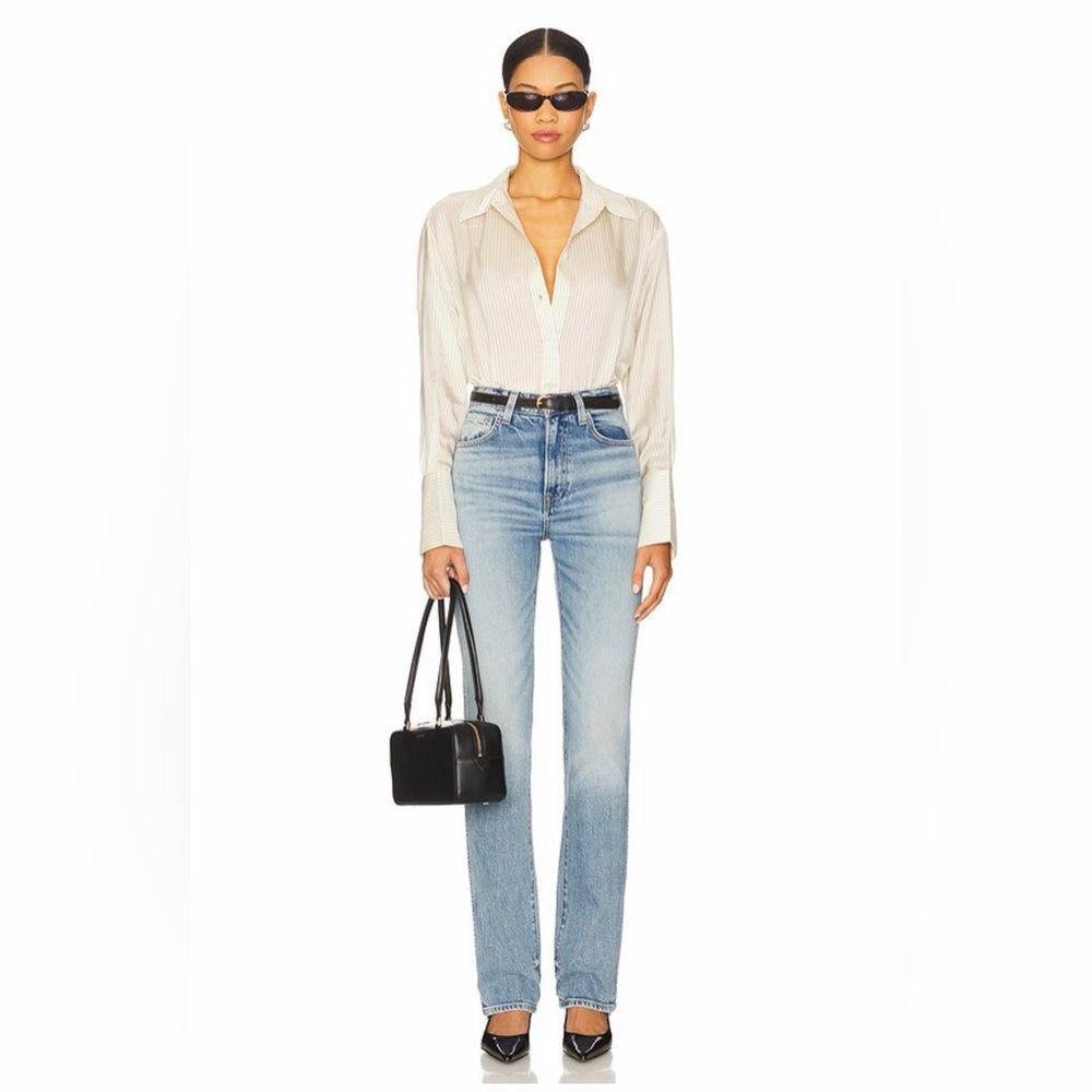NWT Anine Bing Bridget Shirt in‎ Ivory & Black in XS - Picture 7 of 15